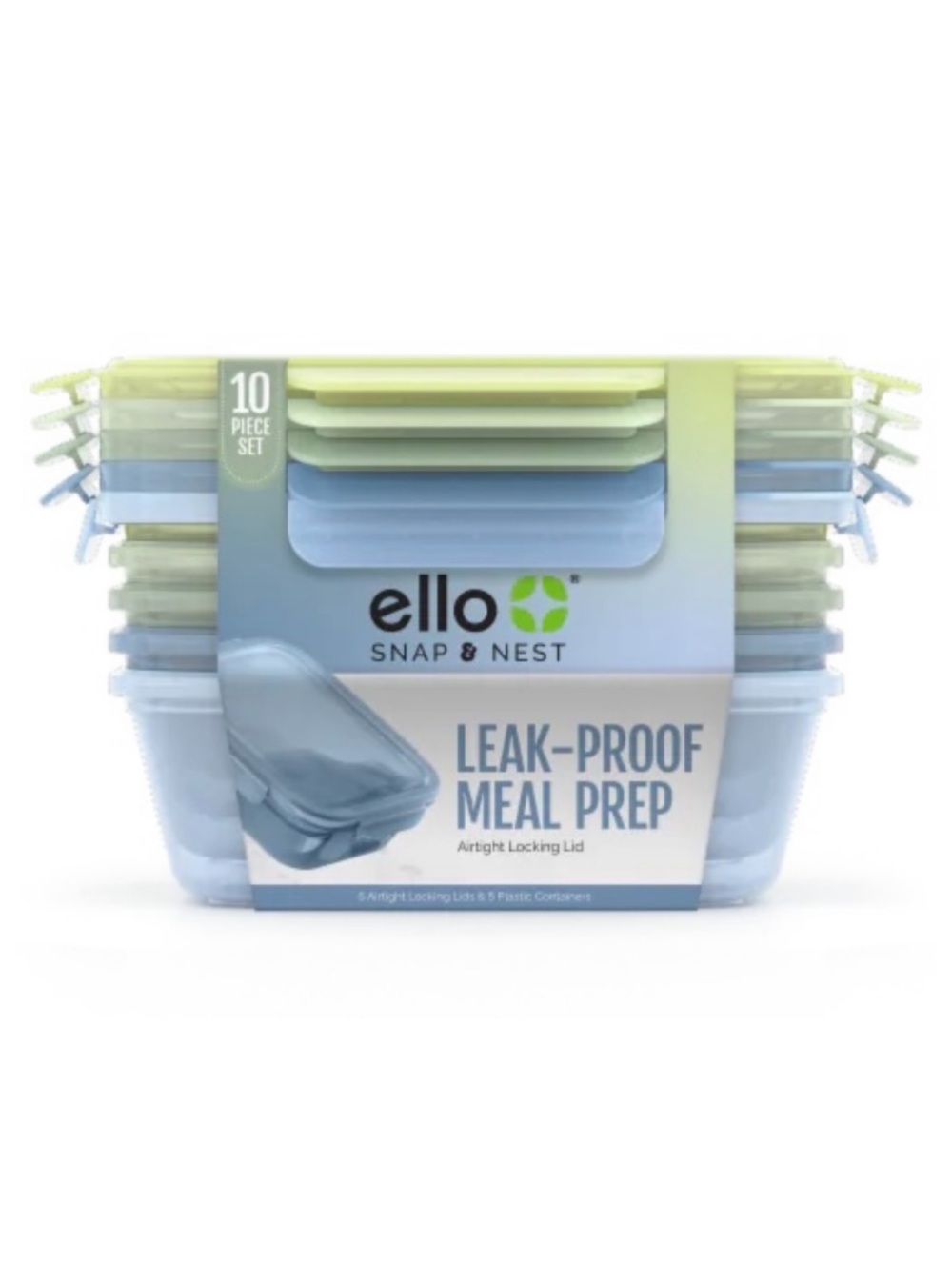 Ello nwt Snap & Nest Leak Proof Meal Prep Set